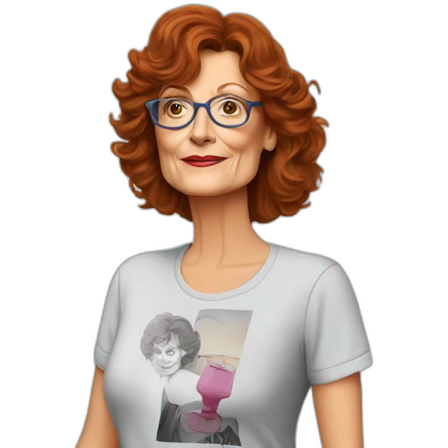 actor susan sarandon cartoon wearing tee emoji