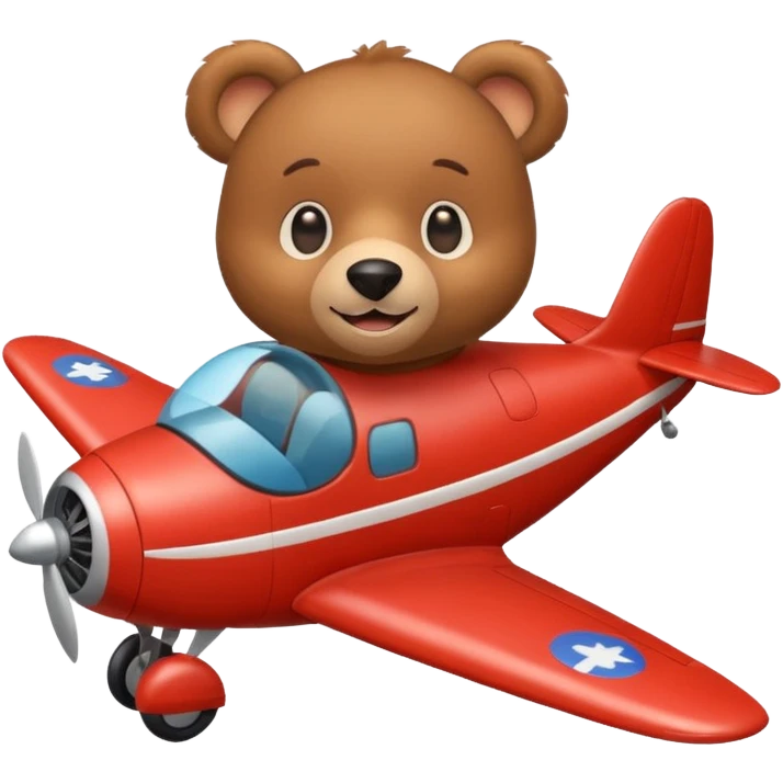Cute bear in airplane emoji