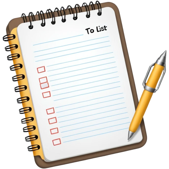 notebook with to do list emoji