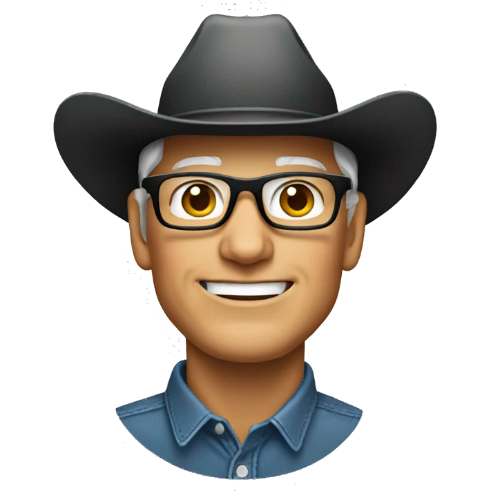 Tim Cook wearing a cowboy hat emoji