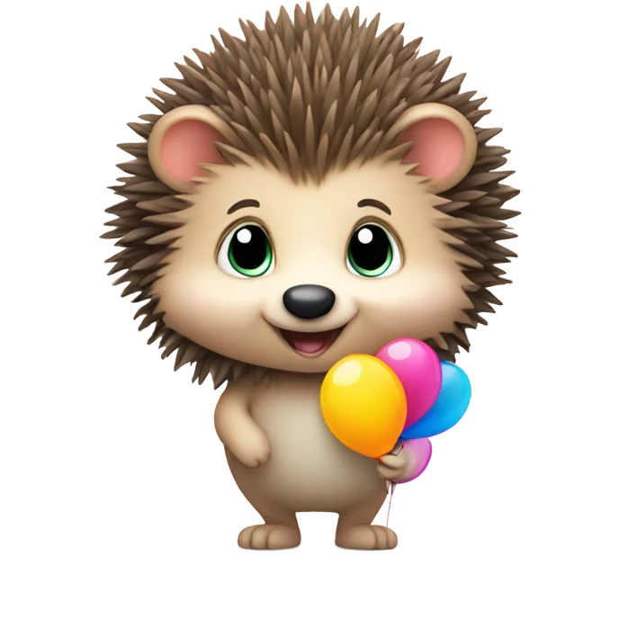 hedgehog with balloon  emoji