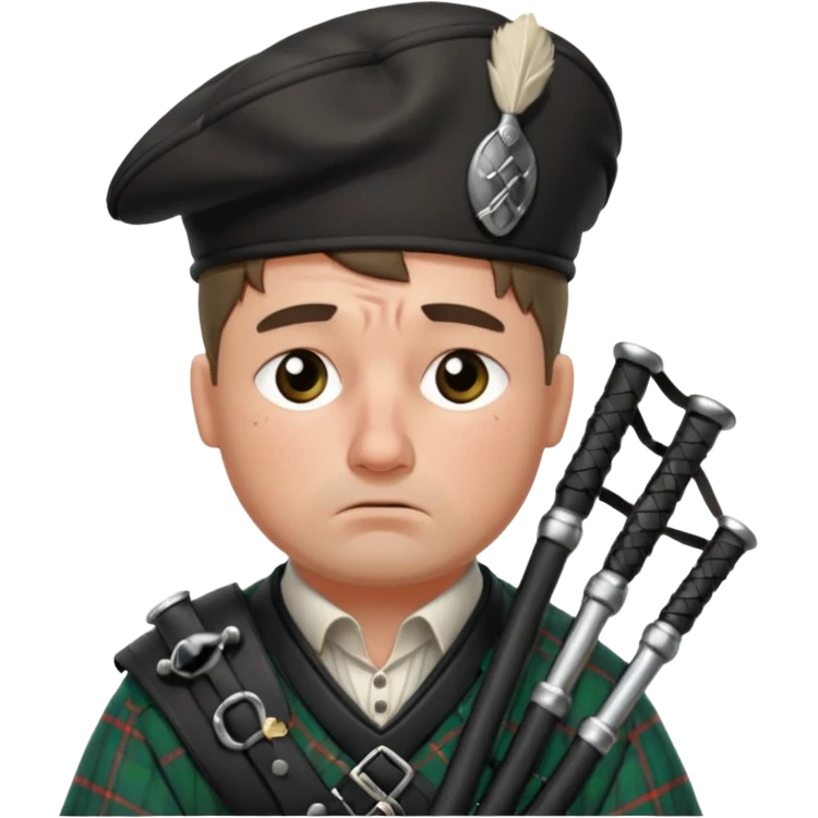 Sad bagpiper with a tear emoji