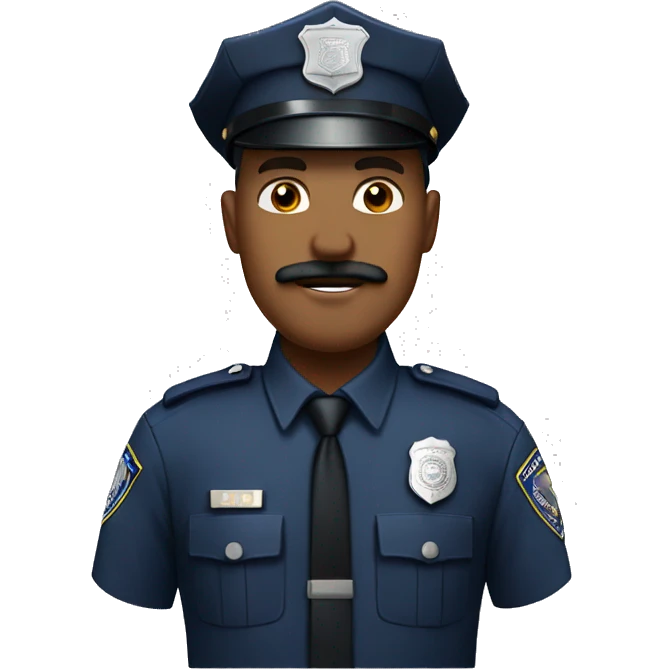 White male police officer with curly mustache  emoji