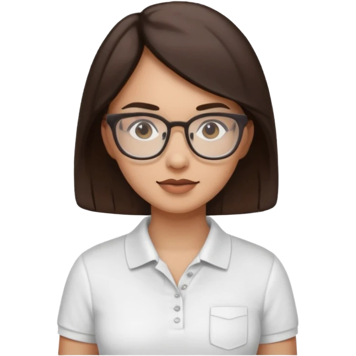architect woman light skinned dark brown hair in WHITE POLO emoji
