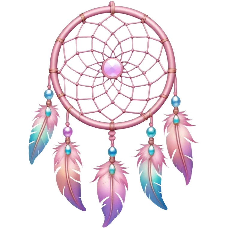 Iridescent pastel pink dreamcatcher emoji