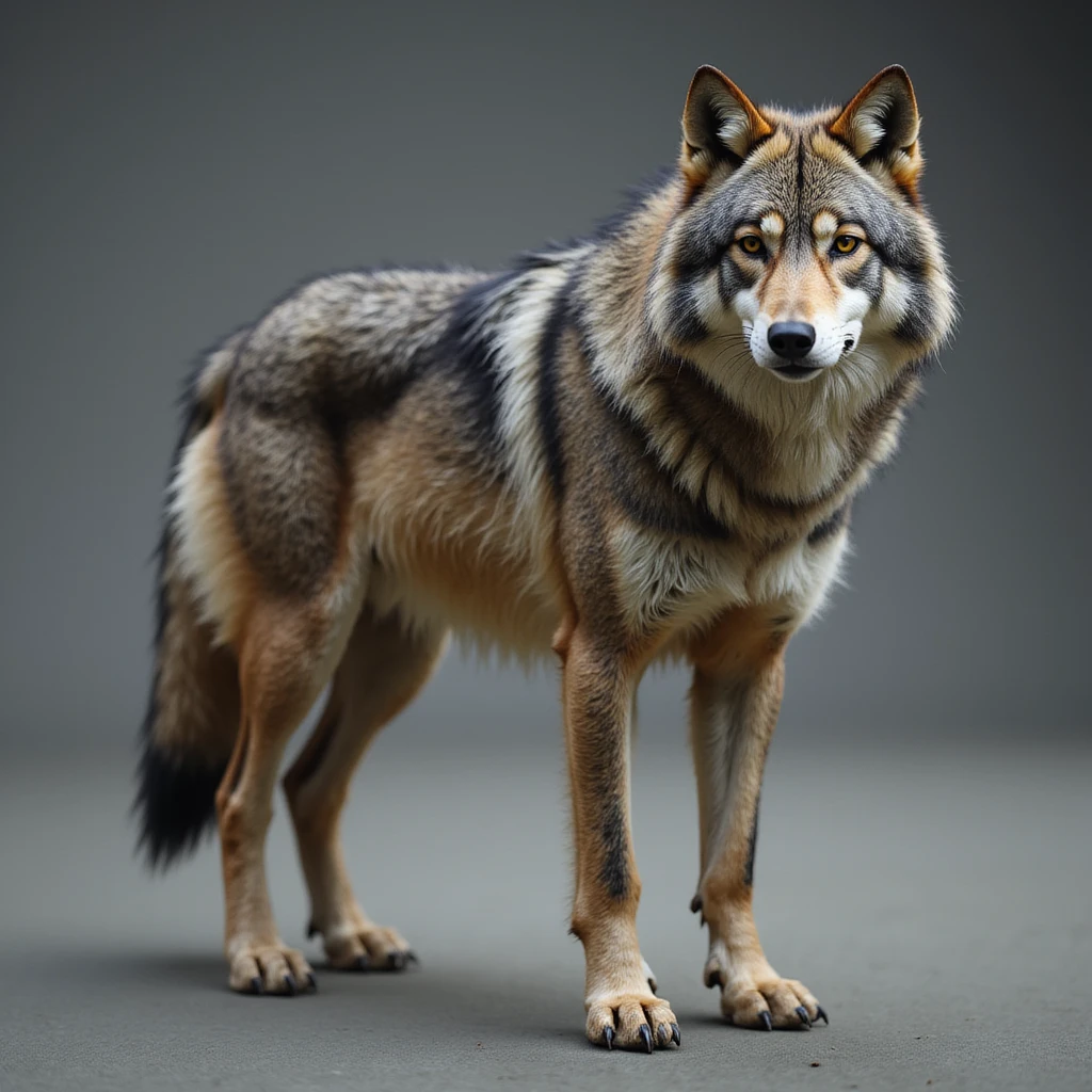 photorealistic wolf, full body emoji
