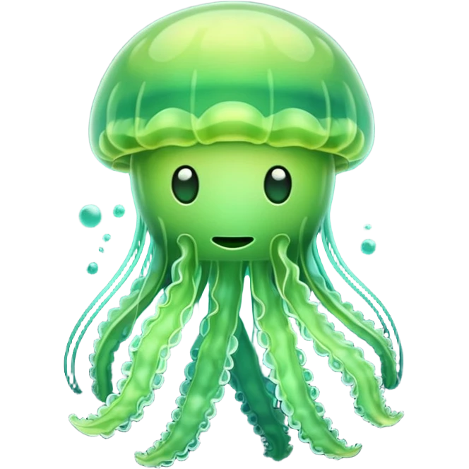 Cute green jellyfish emoji