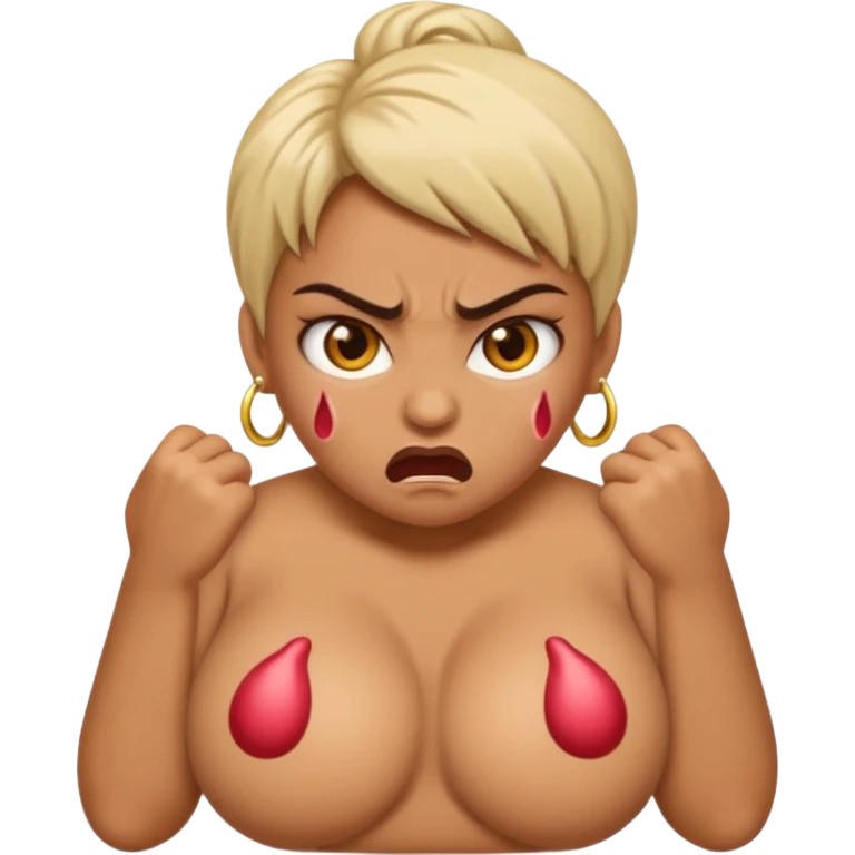 angry emoji with huge boobs and nipple piercing emoji emoji