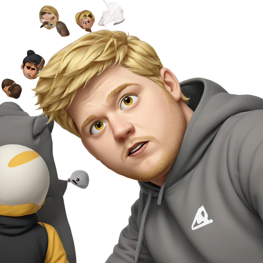 blonde boy in hoodie portrait emoji