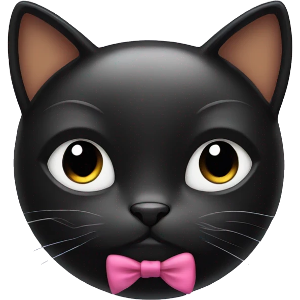 Black cat with a bow emoji