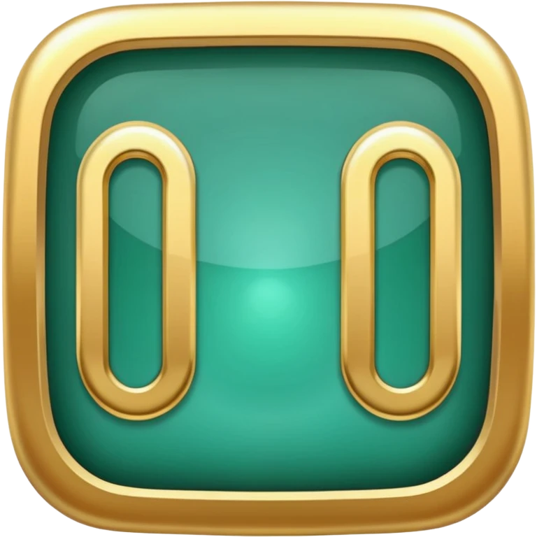 Jade and gold style rounded square icon button emoji