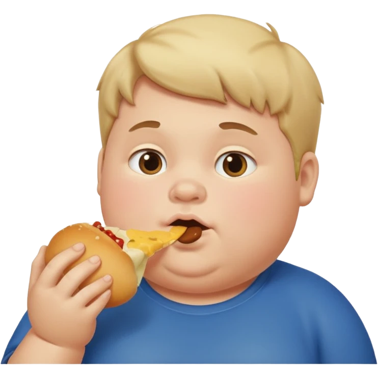 fat boy eating emoji