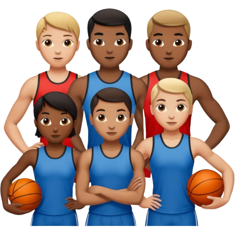 в рамке комнда людей занимается спортом emoji