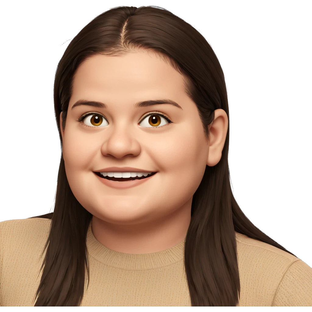 smiling girl with brown hair emoji
