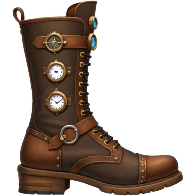 Ultra realistic mens Steampunk style boots emoji