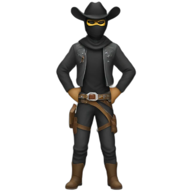 cowboy ninja standing on a plane emoji