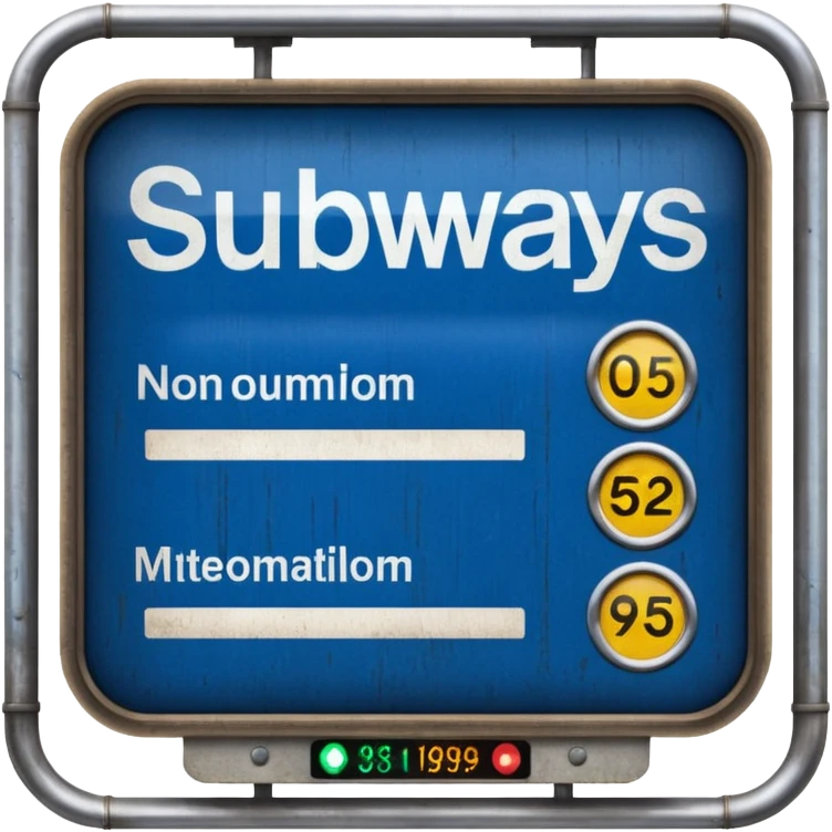 Platform NO.5 board , blue text display, Subway Sign. emoji