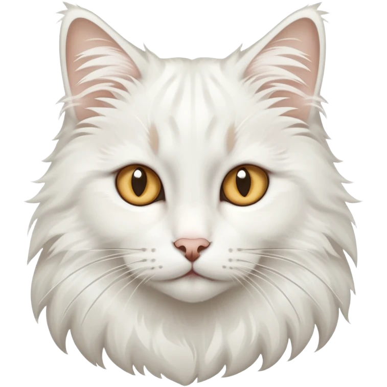Snowy white Norwegian forest cat with almond-shaped eyes and bushy tail emoji