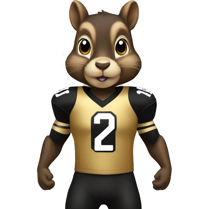 Squirrel in black and gold jersey emoji