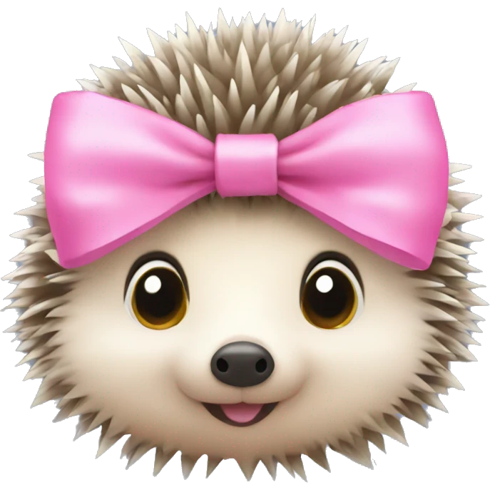 tiny hedgehog with a pink bow emoji