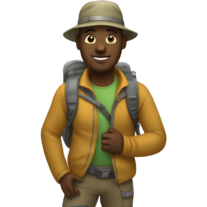 Hiker in mountains  emoji