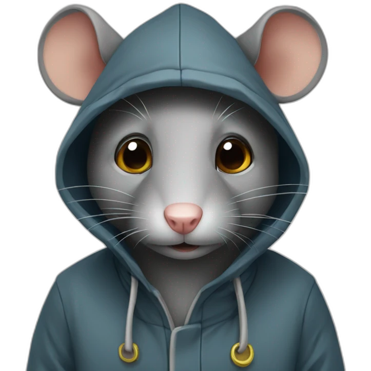 Rat avec une cagoule emoji