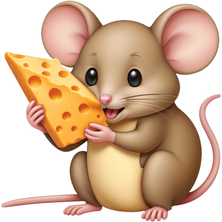 Mouse eating cheese emoji