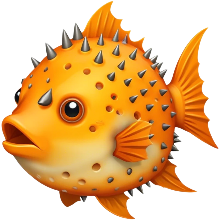 All Orange BlowFish facing forward With Spikes inside the state of Arizona emoji