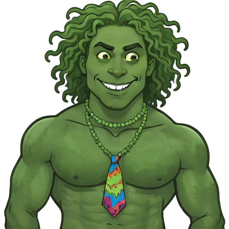Muscular stoner with curly hair emoji