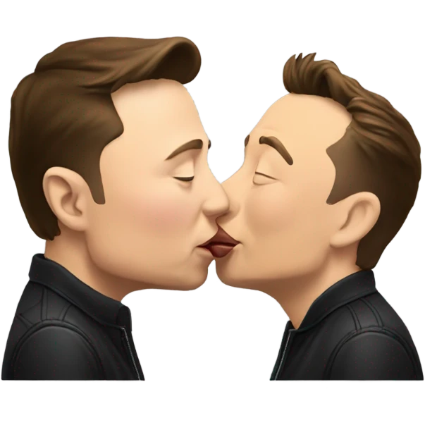 Elon Musk kissing Elon musk emoji