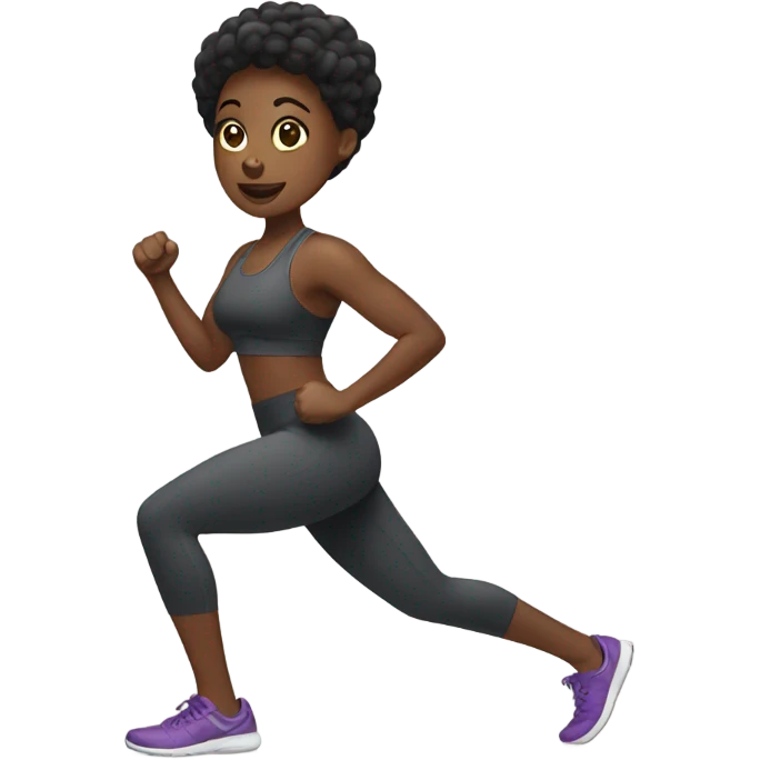Black woman doing exercise emoji