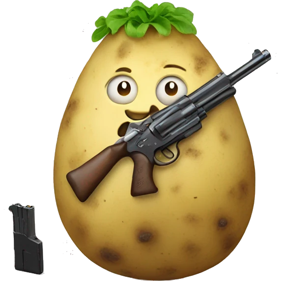 Potato with a gun emoji