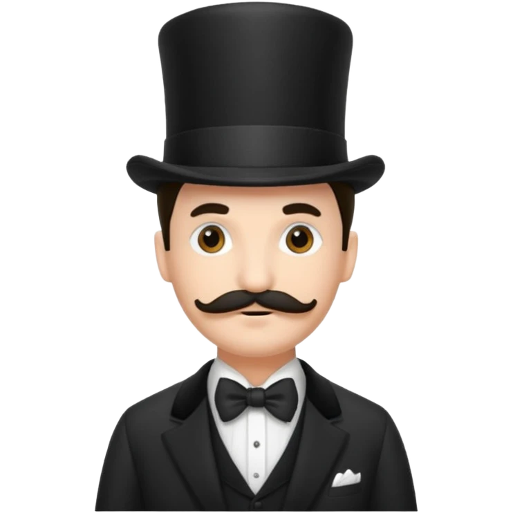Fancy man with top hat and mustache emoji