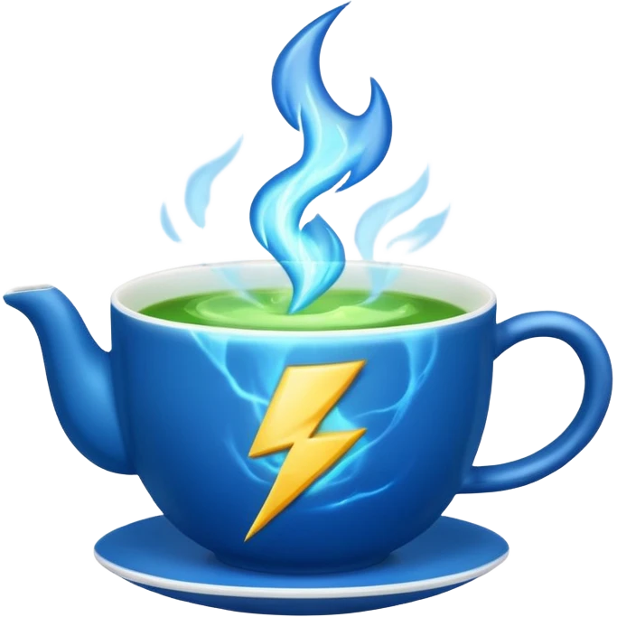 Energy tea, lightning emoji