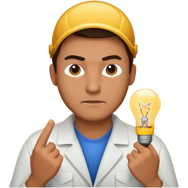 man producing electric emoji