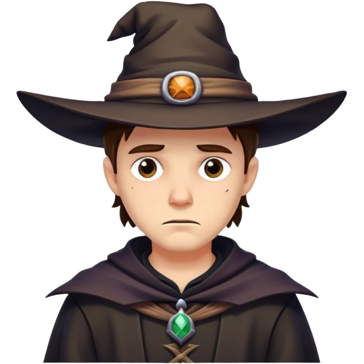 a sad cowboy, but is also a witch emoji