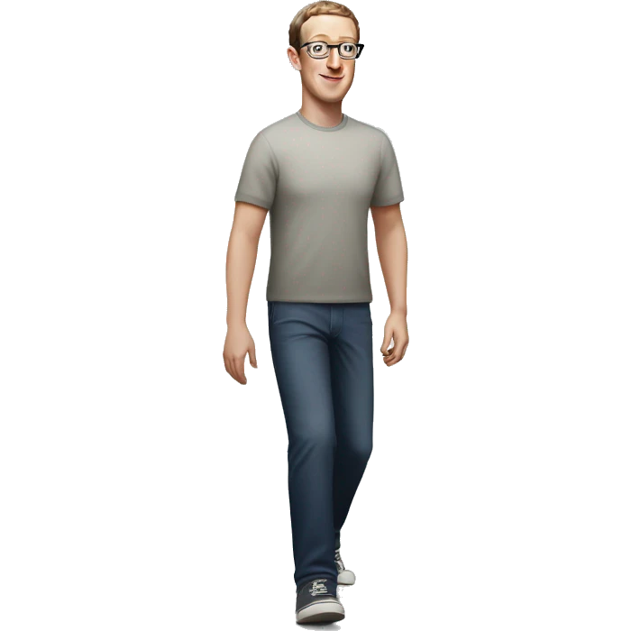 mark zuckerberg in glasses runs full body emoji