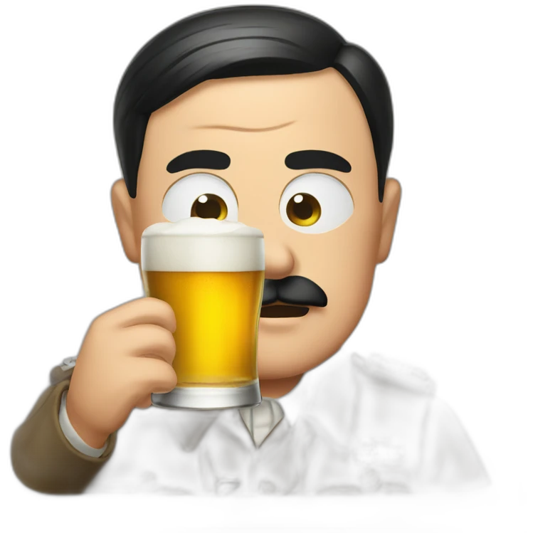 hitler drinking a beer emoji