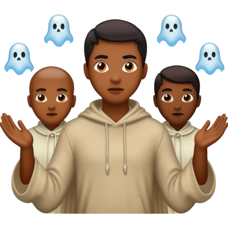 4 ghosts hunting a black person emoji