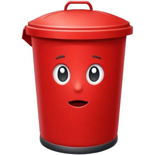 red trash can emoji