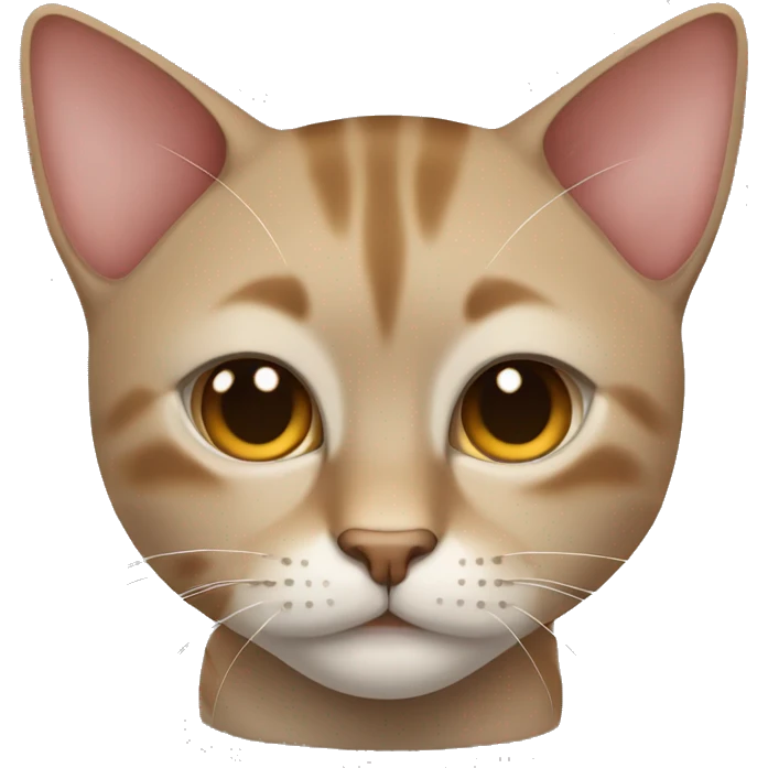 A Thai cat of brown shades lies full-face with its paws tucked under it emoji