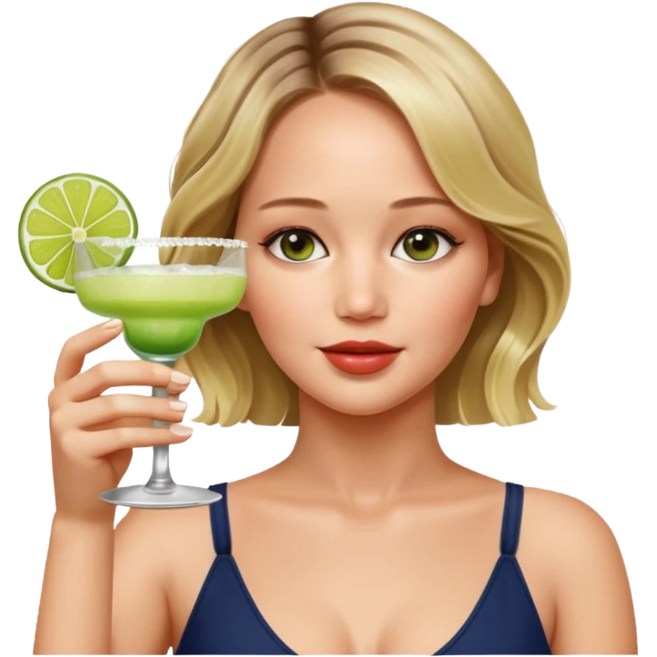 Jennifer Lawrence, drinking margerita  emoji