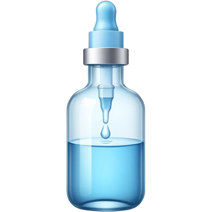 Make a clear serum bottle with light blue serum in it emoji