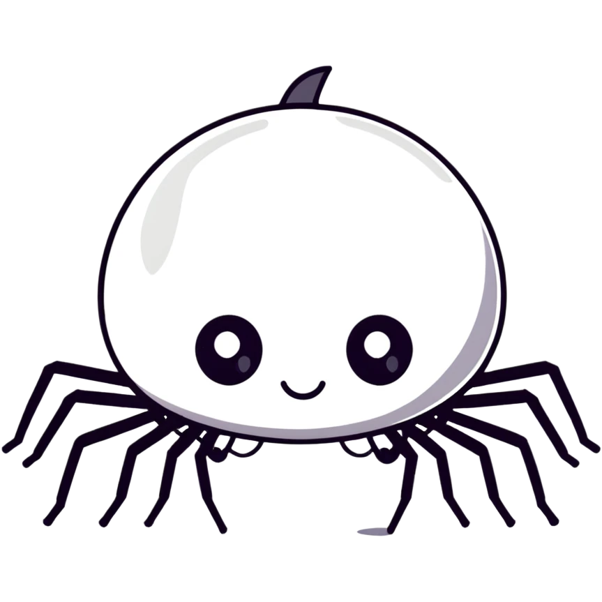 adorable cartoon spider with big eyes emoji