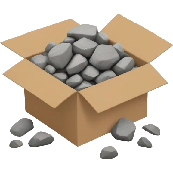 cardboard box full of rocks emoji