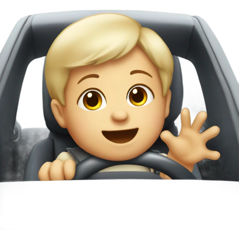 Baby driving car  emoji