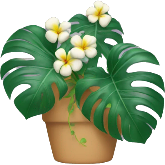 Monstera with flowers emoji