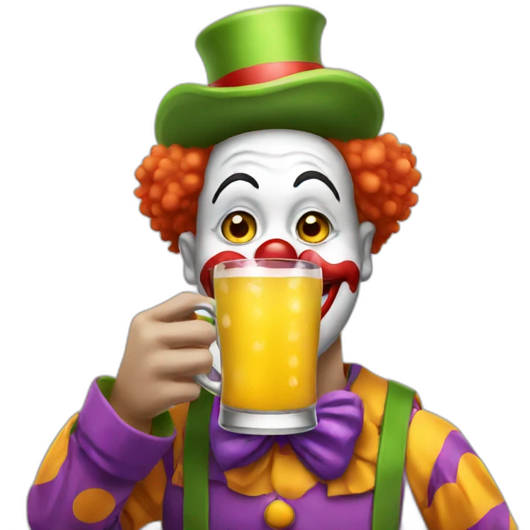clown drinking emoji