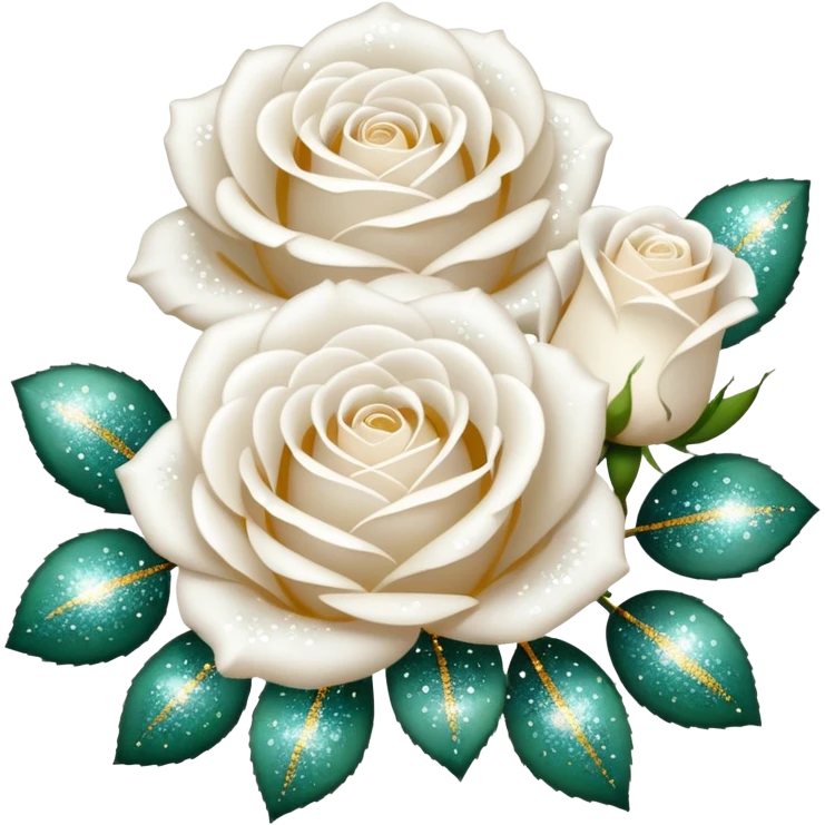 Glitter White Roses emoji