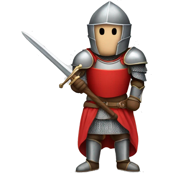 knight in red armor holding the sword with horse  emoji